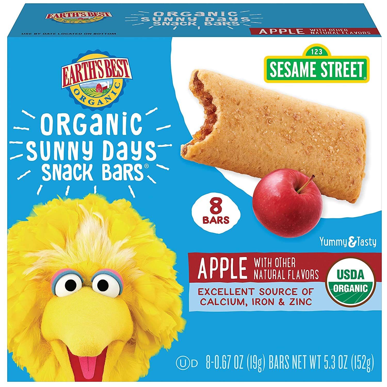 Earth&#39;s Best, Sesame Street Sunny Days Apple Snack Bars, (7-0.67 Oz) 4.69 Oz
