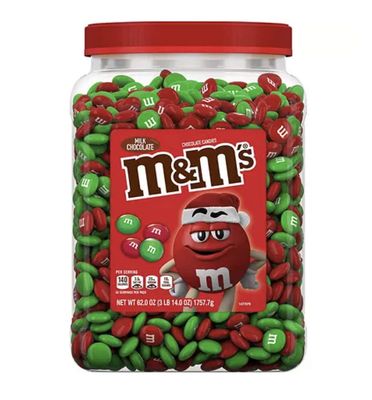 M&amp;M's Chocolate Candies Christmas Edition Pantry-Size, 62 Ounces