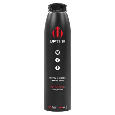UPTIME Original Citrus Cane Sugar Natural Caffeine, Sparkling, Natural Flavors 12 oz Bottles (24 Pack)