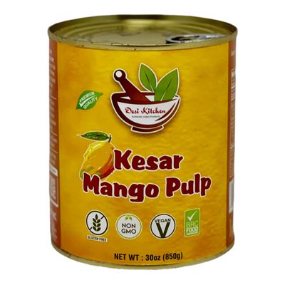 Desi Kitchen Mango Pulps Delicious flavor By Rani Foods Inc (Kesar Mango Pulp 30oz)