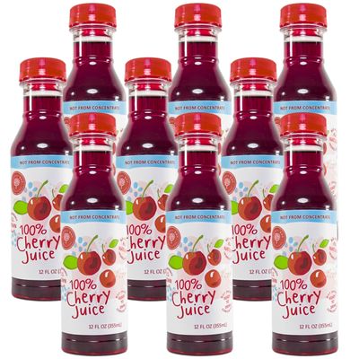 Cherry Bay Orchards Montmorency Tart Cherry Juice - (9 pack - 12oz Bottles) - 100% Domestic, All Natural Ingredients, No Added Sugar, Gluten-Free, GMO Free - 100% Vegetarian and Vegan