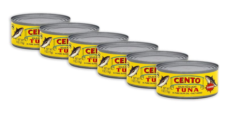 Cento - Italian Solid Light Tuna in Pure Olive Oil, (6) - 3 oz Cans
