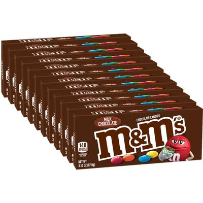 M&amp;M&#39;S Milk Chocolate Candy Movie Theater Box, 3.10 Ounce (Pack of 12)