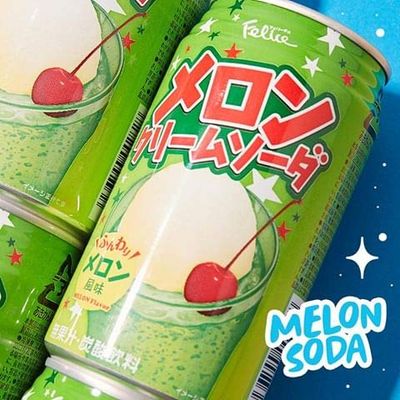 Felice Melon Cream Soda, Extremely Popular in Japan - 11.83 Fl Oz | Pack of 12