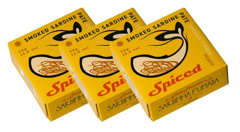 Portuguese Smoked Spiced Sardine Pate | B Vitamins, Omega-3 | Tinned Seafood by Ati Manel | 3 x 75g Cans