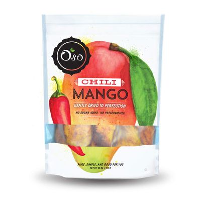 Oso Snacks Dried Chili Mango Slices - No Added Sugar or Preservatives - Big Pieces Only! 26oz