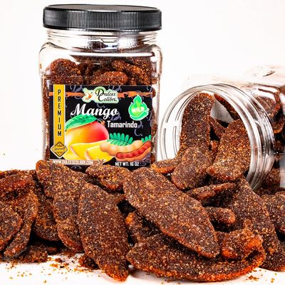 Dulces Colibri - Mango Tamarindo | PREMIUM | MILD | Family Size - 16oz Jar | Mess Free | Soft Chewy Mango Slices |