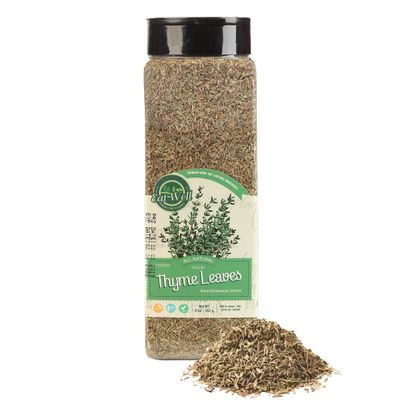 Eat Well Dried Whole Thyme Leaves 9 Oz, Bulk Dried Thyme Spice Seasoning, Dried Thyme Leaf Tea, 100% Natural Fresh Gourmet Spices Seasonings, Pure Spice Ingredients for Cooking, Herbs and Spice Mix