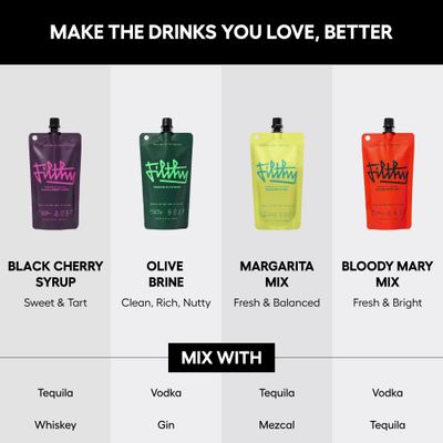 Filthy Bloody Mary Mix, All-Natural, 8 Oz Pouch, 6 Pack