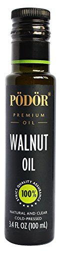 PDR Premium Walnut Oil - 3.4 fl. Oz. - Cold-Pressed, 100% Natural, Unrefined and Unfiltered, Vegan, Gluten-Free, Non-GMO in Glass Bottle
