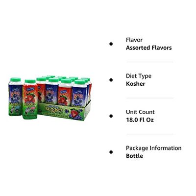 12 Fruit Nuggets Mini Bottles Assorted Flavors Kosher Vitamin C Real Juice All Natural Flavors Gluten Free - By Au'some