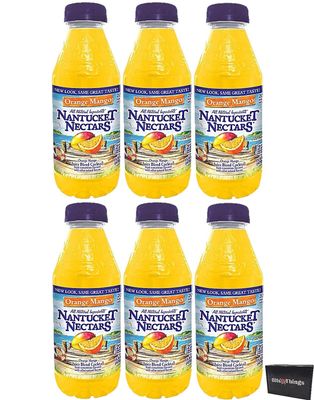 Nantucket Nectars Juice Cocktail | 15.9 oz Bottle | Pack of 6 (Orange Mango)