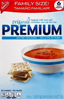 Premium Saltine Crackers, Family Size, 24 oz