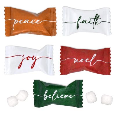 Gift Boutique Christmas Butter Mint Candies Bags 100 Count Individually Wrapped Mints Candy 13 Ounce Bags Goodies Treat Sweets Holiday Faith Party Favor Stocking Filler Supplies Decorations