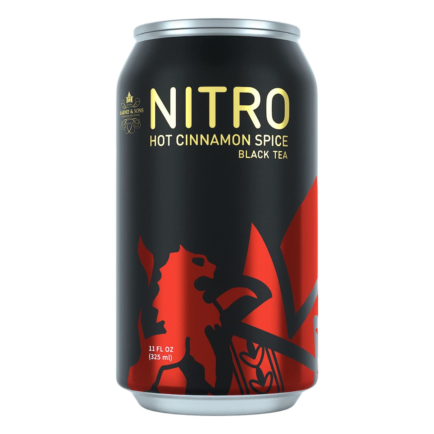 Harney &amp; Sons Hot Cinnamon Spice Nitro Infused Tea, Decadent, Stimulating, Smooth Energy, 11 oz cans
