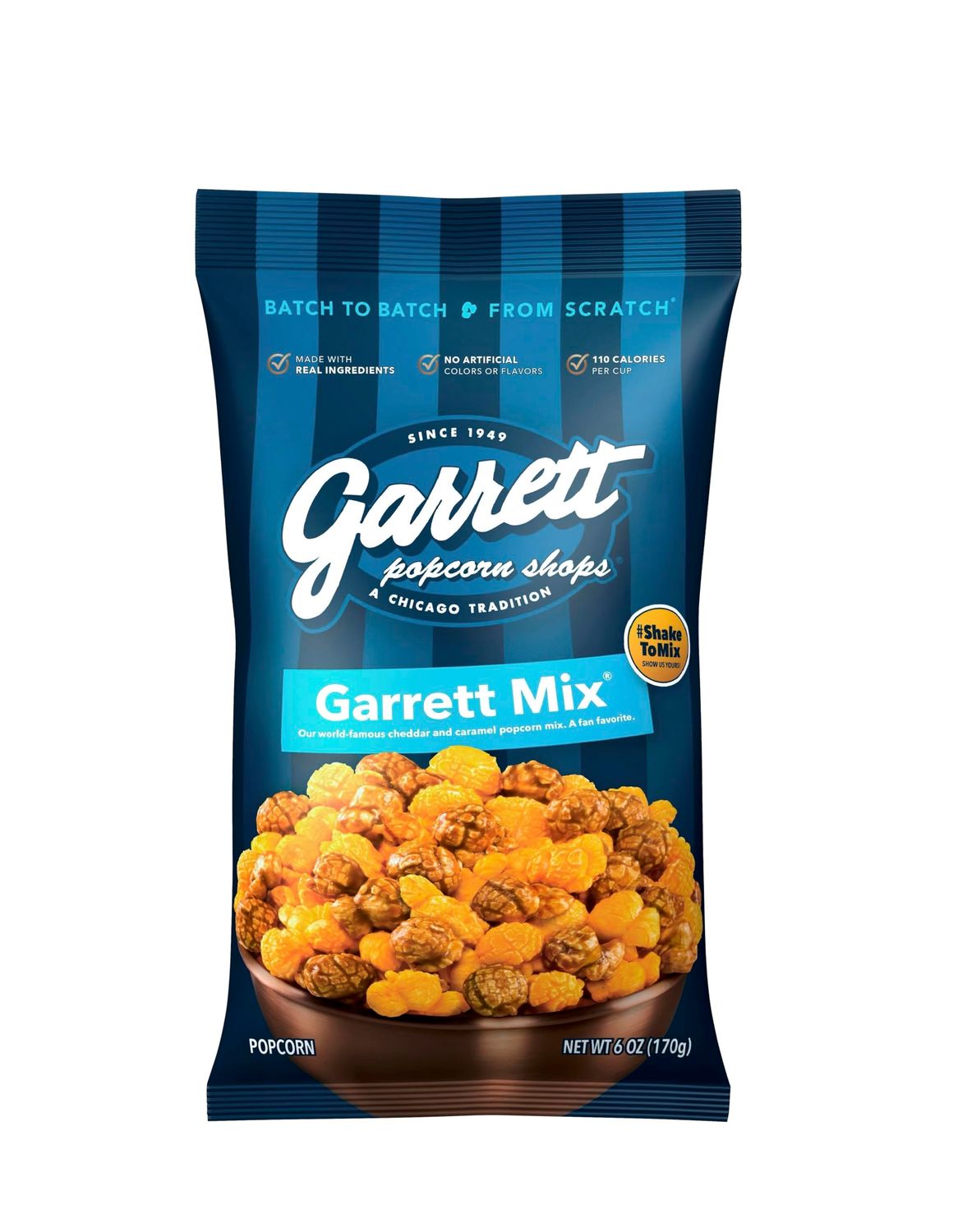 Garrett Popcorn Garrett Mix, 6.0oz, 1 Bag, Cheese and Caramel Gourmet Popcorn, Gluten Free, Sweet and Salty Snack, Popped Popcorn Bags