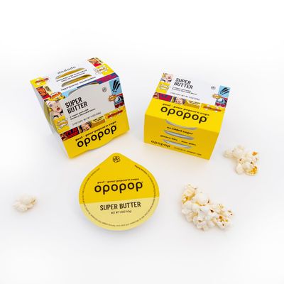 Opopop Microwave Popcorn - Pop Cups Super Butter 6-Pack, Non-GMO Gourmet Popcorn Kernels &amp; Popcorn Flavoring, Butter Popcorn, Gluten Free Snacks, Easy to Make and No Mess