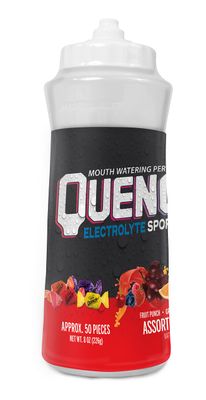 Quench Gum Bottle, Electrolytes Chewing Gum for Athletes and Sports Trainers, New Assorted Fruity Flavors, 8 Ounce, 50 Pieces