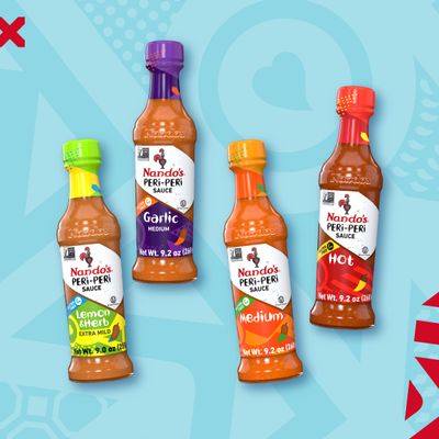 Nando's PERi-PERi Hot Sauce Variety Gift Pack - Medium, Hot, Garlic, Lemon &amp; Herb Piri Piri Sauces | Flavorful Hot Sauce Gift Set Box | Great as Wing Sauces! Gluten Free - 9.1 oz (4 Pack)