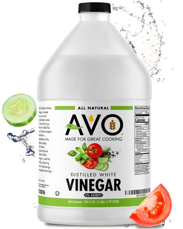 AVO 1 Gallon (128 oz) Pure Natural Distilled White Vinegar - 5% Acidity