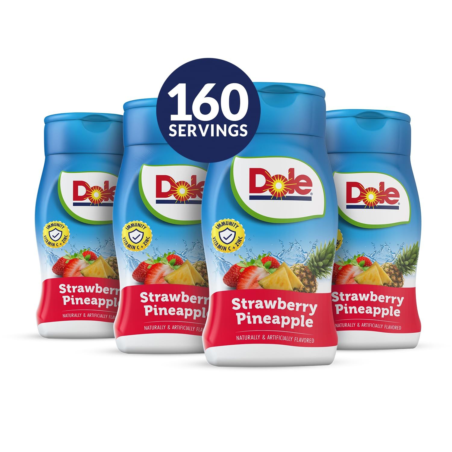 Dole Strawberry Pineapple Liquid Water Enhancer - Sugar Free &amp; Delicious, Makes 160 Flavored Water Beverages, 4 Pack