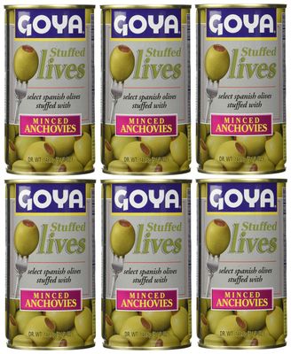 Goya Stuffed Olives Minced Anchovies 5.25 Ounce (Pack of 6)