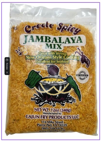 12oz Jambalaya Mix - Creole Spicy - Great with Shrimp - New Orleans Style Cooking - Excelent for Seafood