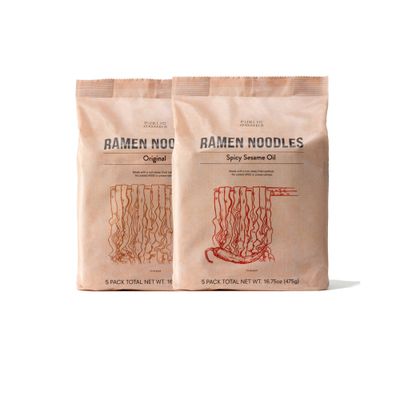 Public Goods Ramen Noodles | Brothless Vegan &amp; Vegetarian Instant Ramen | Healthy, High Protein Asian Noodle | Preservative Free | No Added MSG | Original &amp; Spicy Sesame Oil (10 Pack)