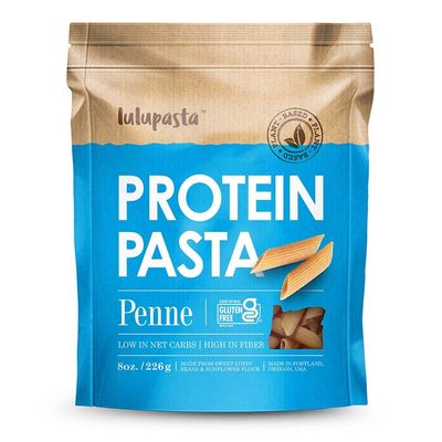High Protein Pasta, 19g, Made with Lupin Flour &amp; Sunflower Flour, 4g Net Carb, Gluten Free, Keto Pasta, Low Carb Pasta, Lupin Pasta by lulupasta (Penne, 1 Pack)