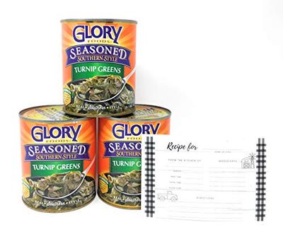 3 Pack of Glory Seasoned Southern Style Turnip Greens With Recipe Card