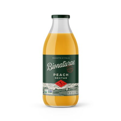 Bionaturae Organic Peach Nectar - Peach Juice, Peach Nectar Juice, Non-GMO, USDA Certified, No Sugar Added, No Preservatives, Organic Peach Nectar, Made In Italy - 25.4 Oz