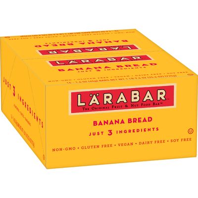 LRABAR Gluten Free Bar, Banana Bread, 1.6 oz Bars (16 Count), Whole Food Gluten Free Bars, Dairy Free Snacks