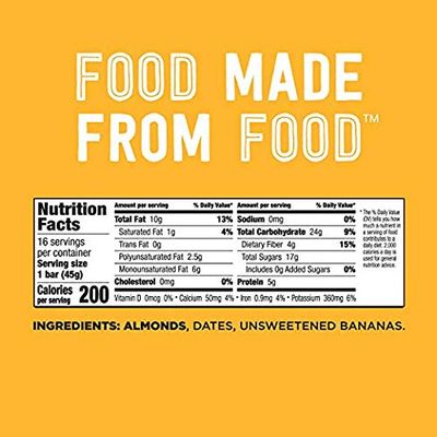 LRABAR Gluten Free Bar, Banana Bread, 1.6 oz Bars (16 Count), Whole Food Gluten Free Bars, Dairy Free Snacks