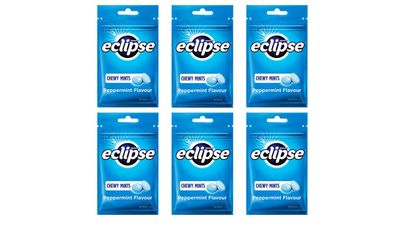 Peppermint Eclipse Chewy Mints 6 Pack - Refreshing Peppermint Flavor Powerful Fresh Breath Cooling Candy 1.6 Oz each (Peppermint, Pack of 6)