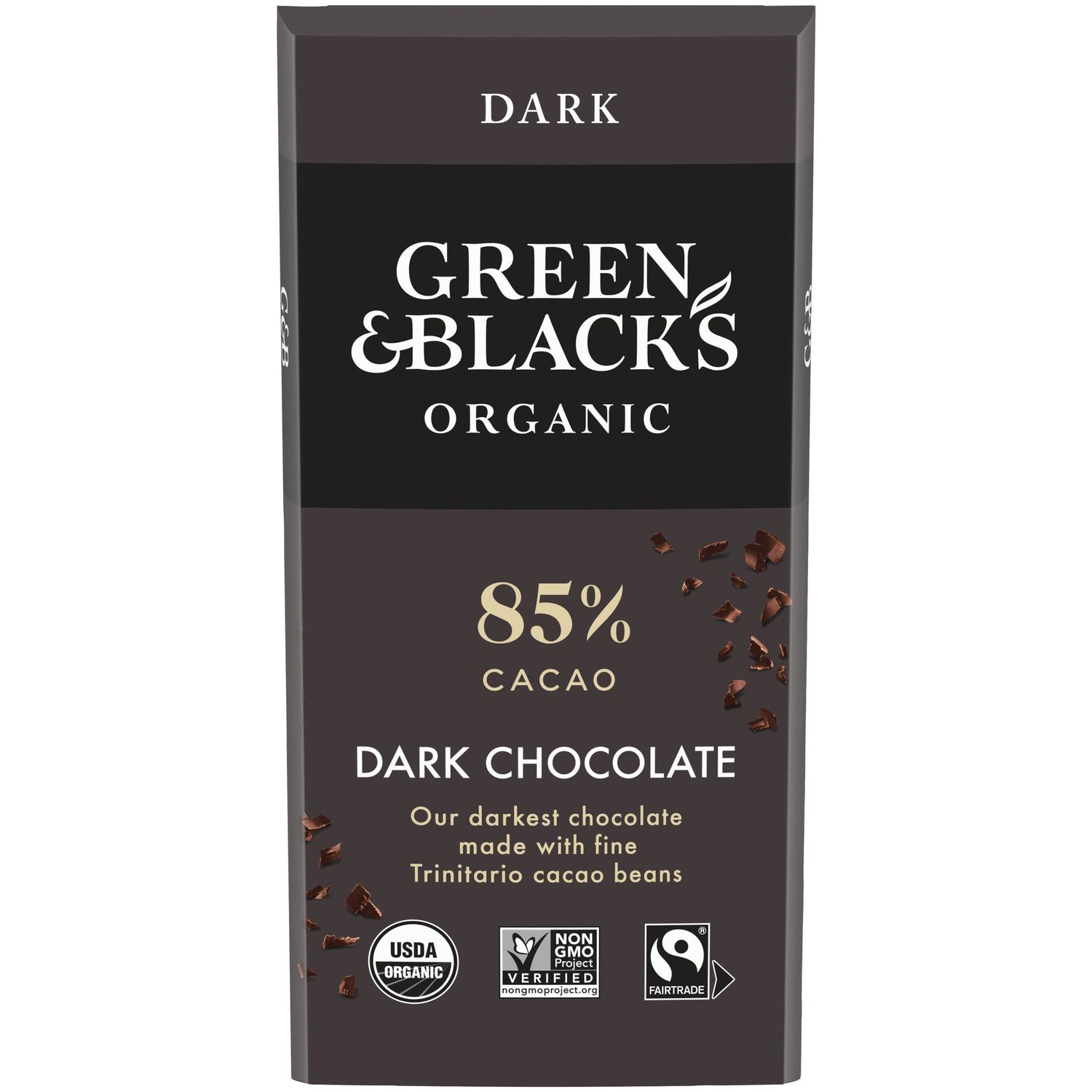 Green &amp; Black&#39;s Organic Dark Chocolate Bar, 85% Cacao, 3.17 oz