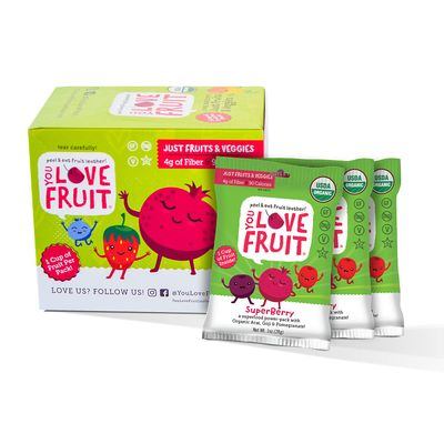 YOU LOVE FRUIT  SUPERBERRY All Natural Fruit Snacks Healthy Snack Pack Real Fruit Gluten Free Non GMO Vegan Fiber packed Low Fat Kosher Variety Pack Great For Adding To Gift Box 10 oz Pack of 12