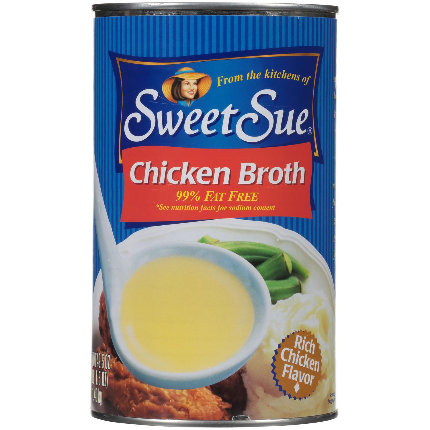 Sweet Sue Chicken 99% Fat Free Club Pack Broth 49.5 oz. Can (Pack of 1)