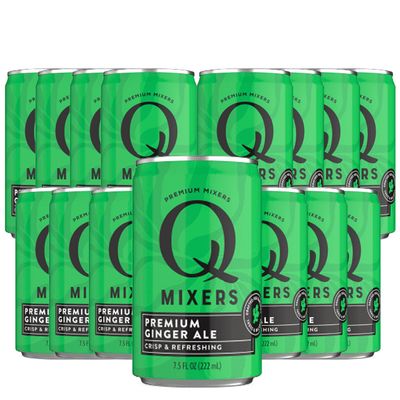 Q Mixers Ginger Ale Soda Premium Cocktail Mixer Made with Real Ingredients 7.5oz Cans | 15 PACK