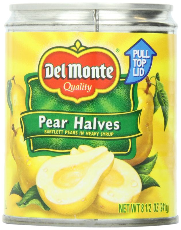 Del Monte Canned Pear Halves in Heavy Syrup, 8.5 Ounce -- 12 per case.
