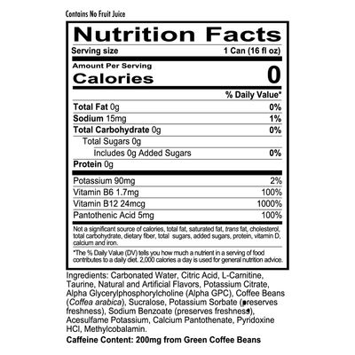 REDCON1 Energy High Performance Drink, Baja Bomb - Zero Sugar Energy Drink with Alpha GPC Nootropic - 200mg of Natural Caffeine from Green Coffee Beans - Vitamin B6, B12 &amp; B5 to Boost Mood (12 ct)