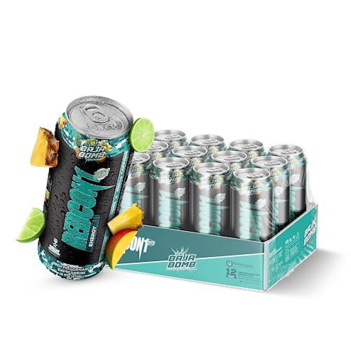 REDCON1 Energy High Performance Drink, Baja Bomb - Zero Sugar Energy Drink with Alpha GPC Nootropic - 200mg of Natural Caffeine from Green Coffee Beans - Vitamin B6, B12 &amp; B5 to Boost Mood (12 ct)