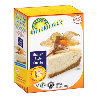 Kinnikinnick - Graham Style Crumbs - Gluten Free, Allergy Friendly Vegan Graham Cracker Crumbs - 10.5 oz. Box