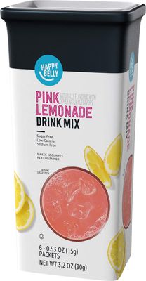 Amazon Brand - Happy Belly Drink Mix Singles, Pink Lemonade, 6- 0.53 oz, net wt 3.2 ounce (Pack of 1)