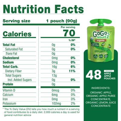 GoGo squeeZ Fruit &amp; veggieZ Applesauce and Puree Variety Pack, Boulder Berry and Zippin' Pear, 3.2 oz (Pack of 12), Unsweetened Snacks for Kids, BPA Free Pouches