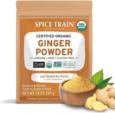 Ginger Powder (14oz/397g) No Additives, No Preservatives, No Fillers | Ginger Root Powder from India | Raw, Gluten Free, Non GMO | Perfect for Cooking, Baking | Resealable Zip Lock Pouch