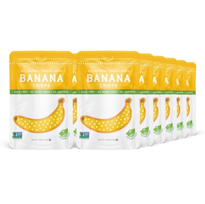 Natures Turn Freeze-Dried Fruit Snacks, Banana Crisps, Pack of 12 (0.53 oz Each)