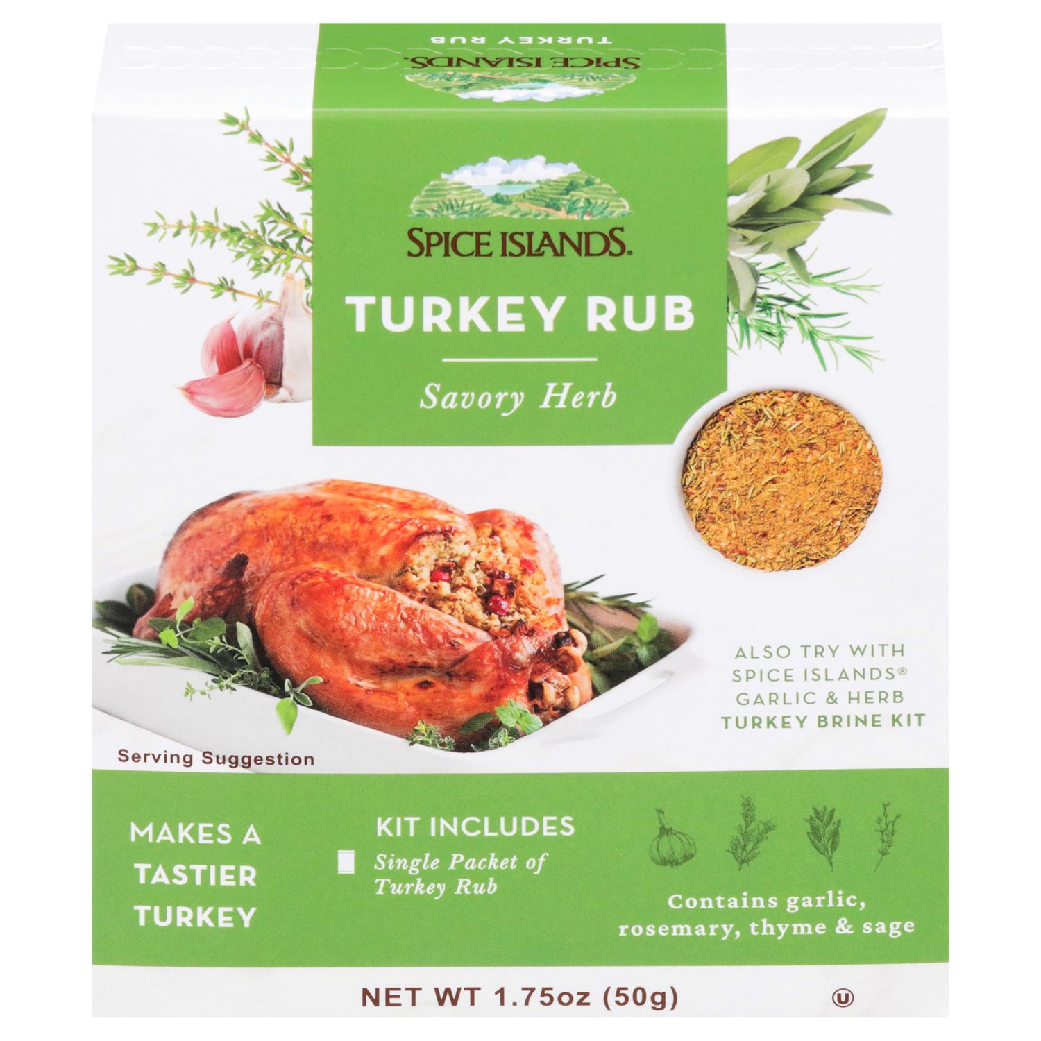 Spice Islands Savory Herb Turkey Rub, 1.75 Ounce