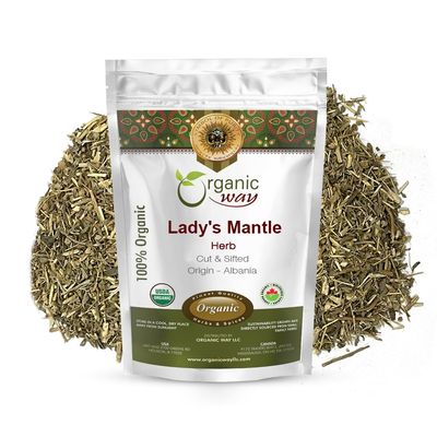 Organic Way Lady&#39;s Mantle Herb Cut &amp; Sifted (Alchemilla vulgaris) - Herbal Tea | European Wild-Harvest | Kosher &amp; USDA Certified | Vegan, Non-GMO &amp; Gluten Free | 100% Raw from Albania (1/4LBS / 4Oz.)