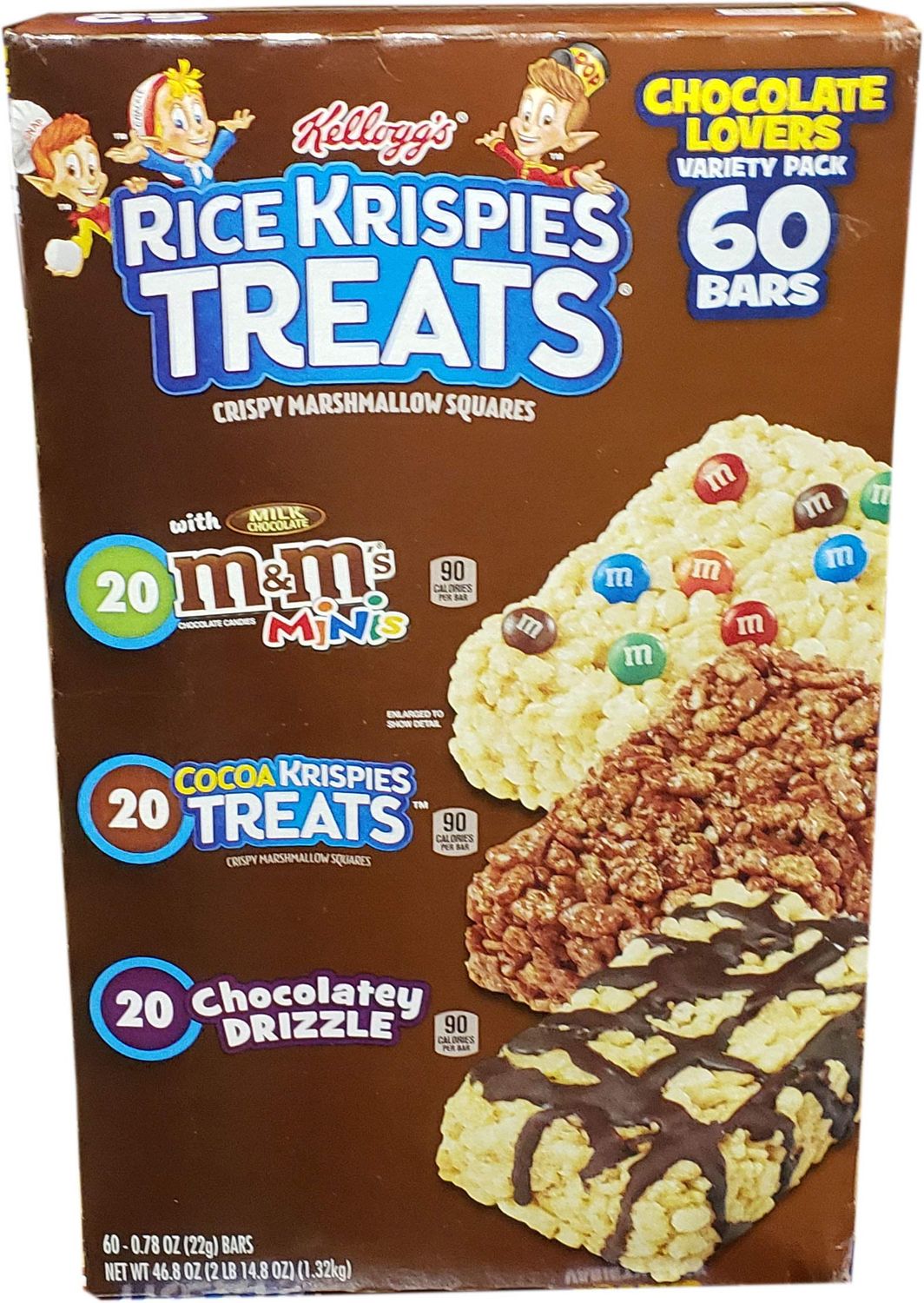 Kellogg&#39;s Variety Rice Krispies Treats 60Count (2.925 Lb),, 46.8 Oz ()