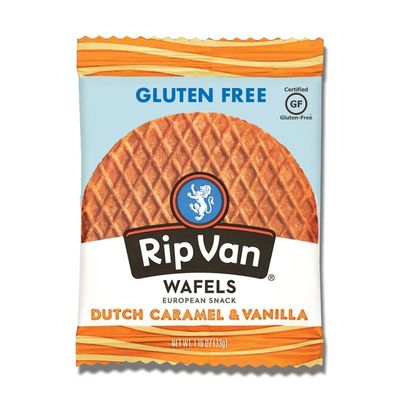 Rip Van Wafels Gluten-Free Stroopwafel - Dutch Caramel &amp; Vanilla Stroopwafels Healthy Snacks Non-GMO Low Sugar (6g) Calorie, 12 Count
